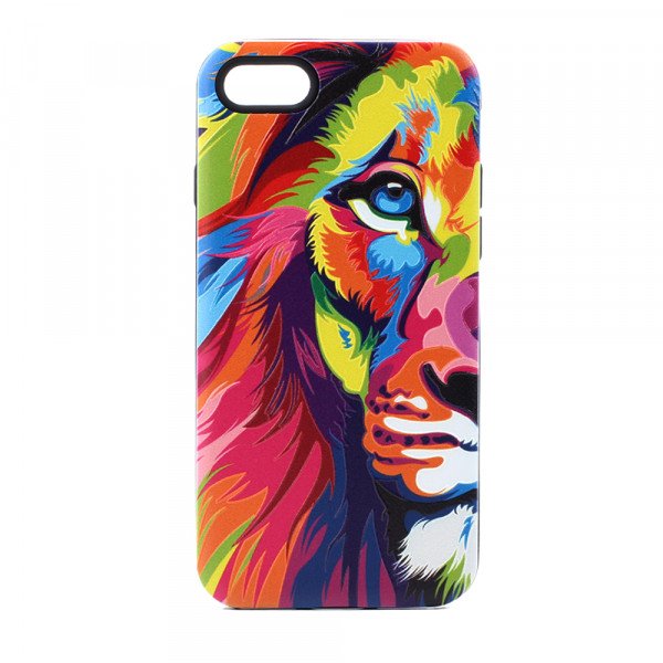 Wholesale iPhone 7 Design Hybrid Case (Color Lion)